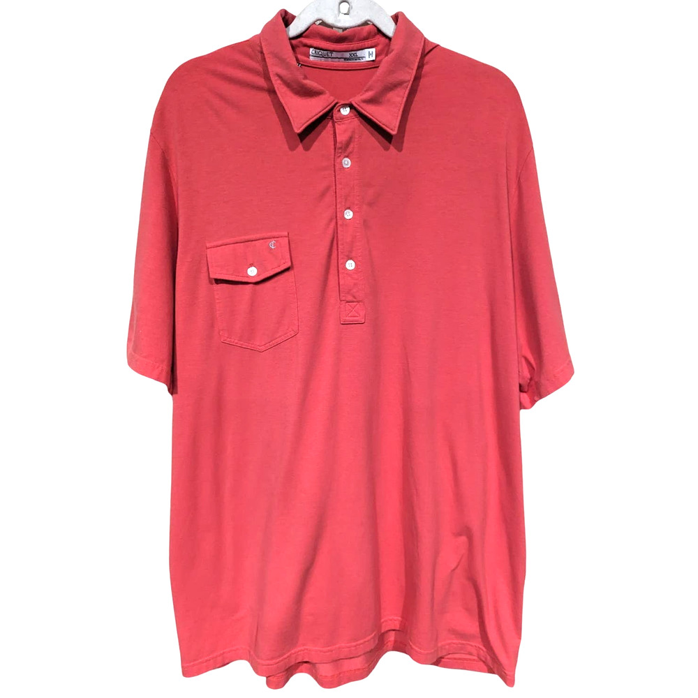 Criquet Top-Shelf Players Shirt Coral sz XXL Designed in Austin TX Polo $98